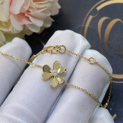 [Glow Muse]FRIVOLE GOLD FLOWER PINK MALACHITE BRACELET