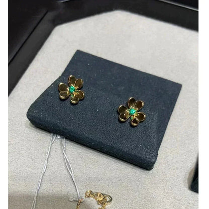 [Glow Muse]FRIVOLE  FLOWER MALACHITE EARRINGS