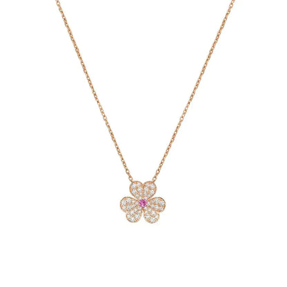 [Glow Muse]FRIVOLE ROSE GOLD FLOWER DIAMOND NECKLACE