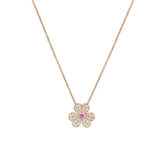 [Glow Muse]FRIVOLE ROSE GOLD FLOWER DIAMOND NECKLACE