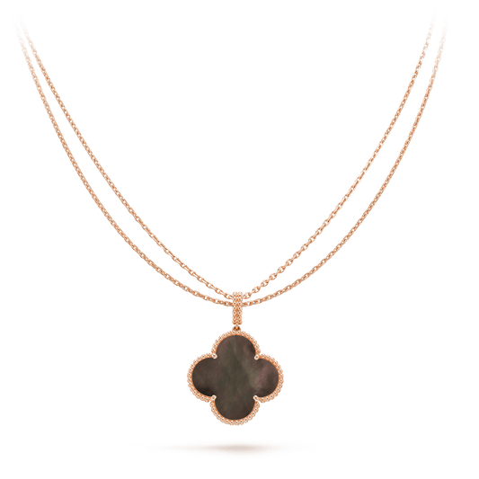 [Glow Muse]CLOVER 25MM GOLD DARK MOP BIG CLOVER NECKLACE