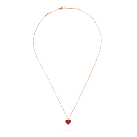[Glow Muse]SWEET CLOVER CARNELIAN HEART NECKLACE