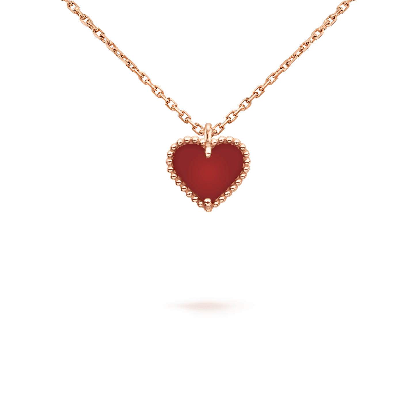 [Glow Muse]SWEET CLOVER CARNELIAN HEART NECKLACE
