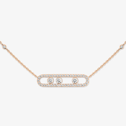 [Glow Muse] Move Pave_ Rose Gold Diamond Necklace