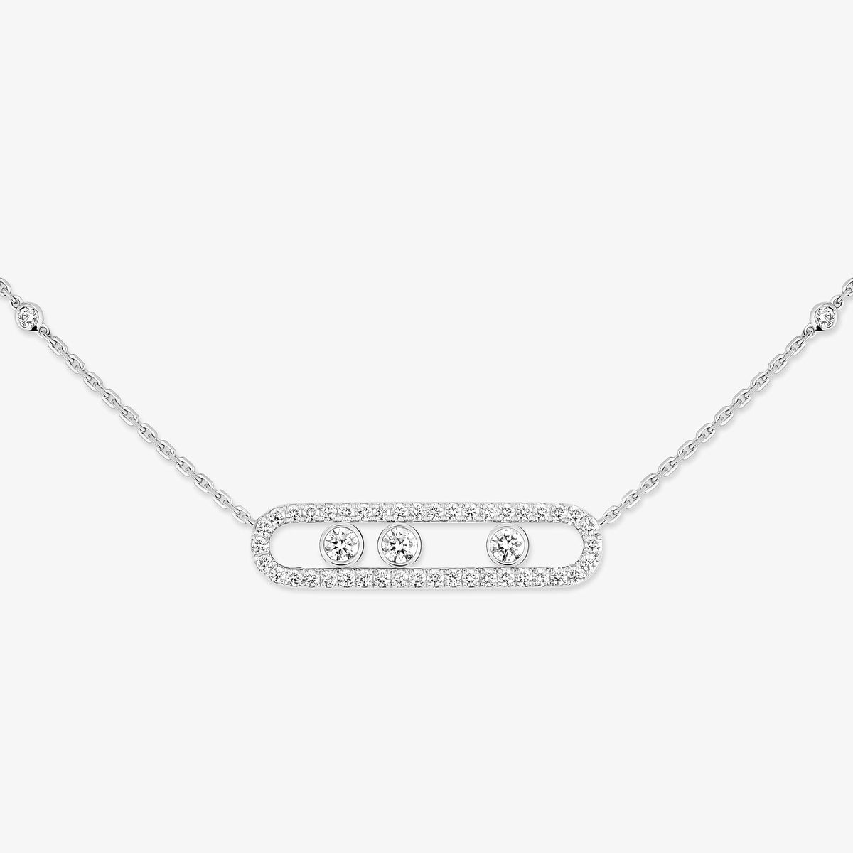 [Glow Muse] Move Pave_ Rose Gold Diamond Necklace