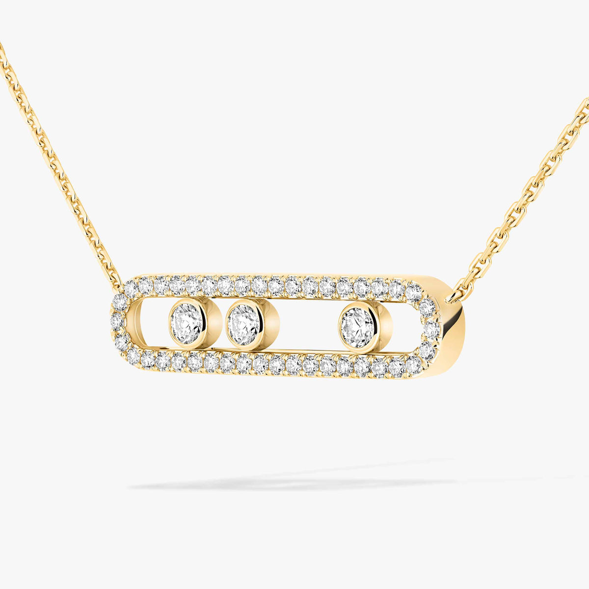 [Glow Muse] Move Pave_ Rose Gold Diamond Necklace