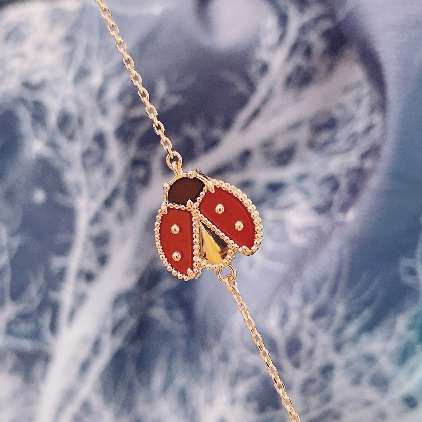 [Glow Muse]LUCKY SPRING 1 MOTIF PINK GOLD BRACELET