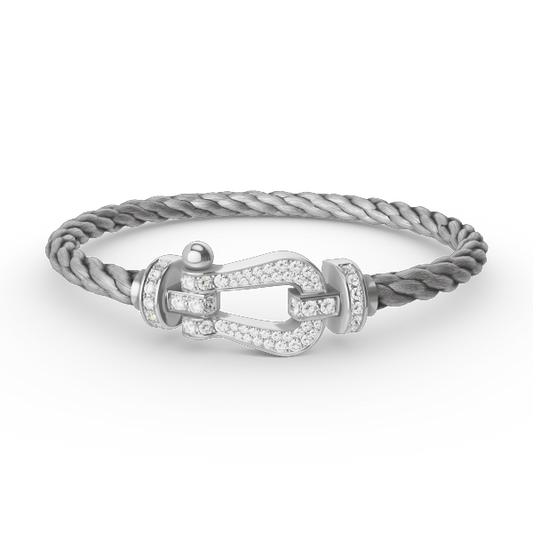 [Glow Muse]FORCE LARGE HORSESHOE FULL DIAMOND BRACELET SILVER